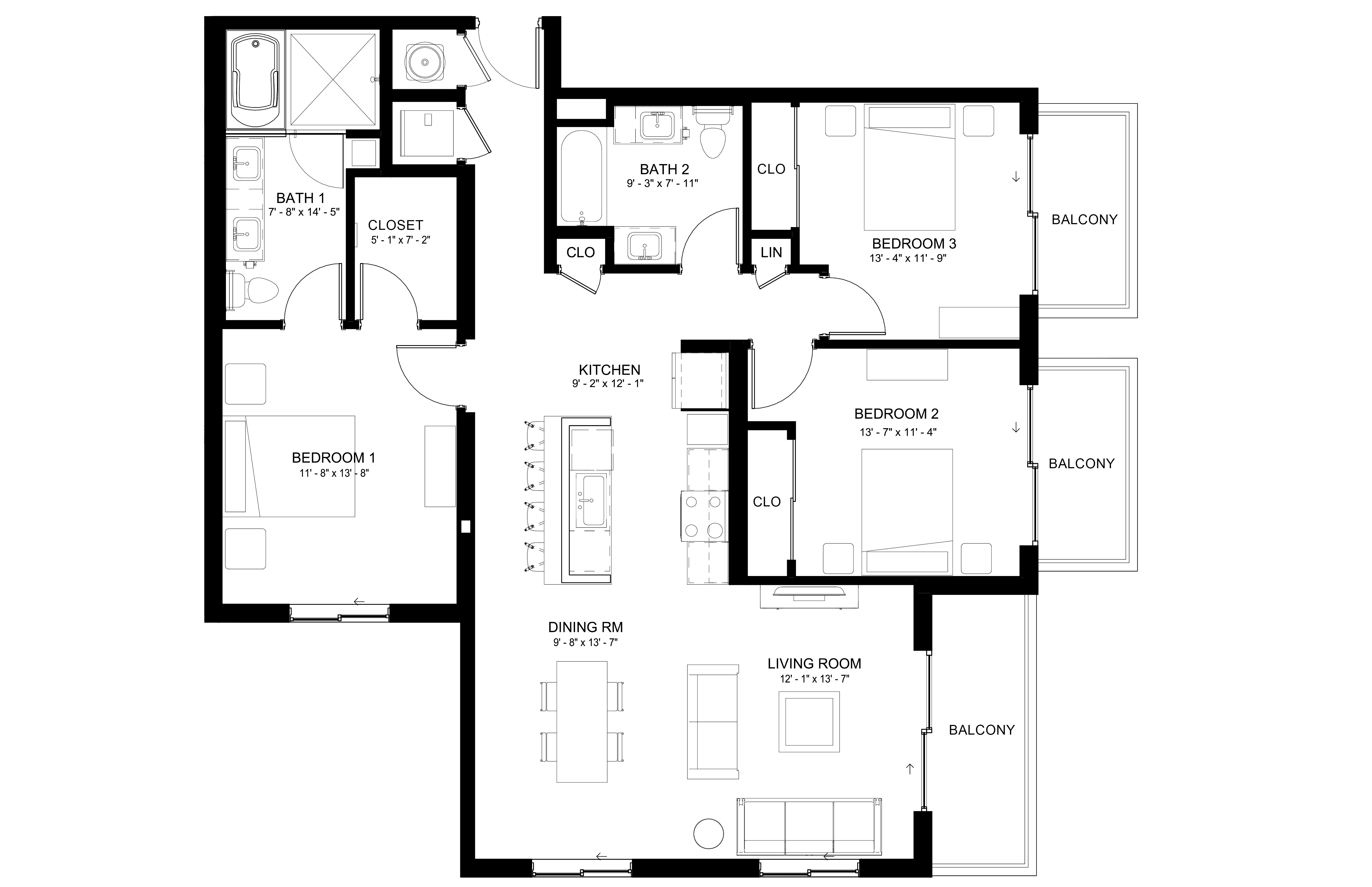 Apartment 811 floorplan
