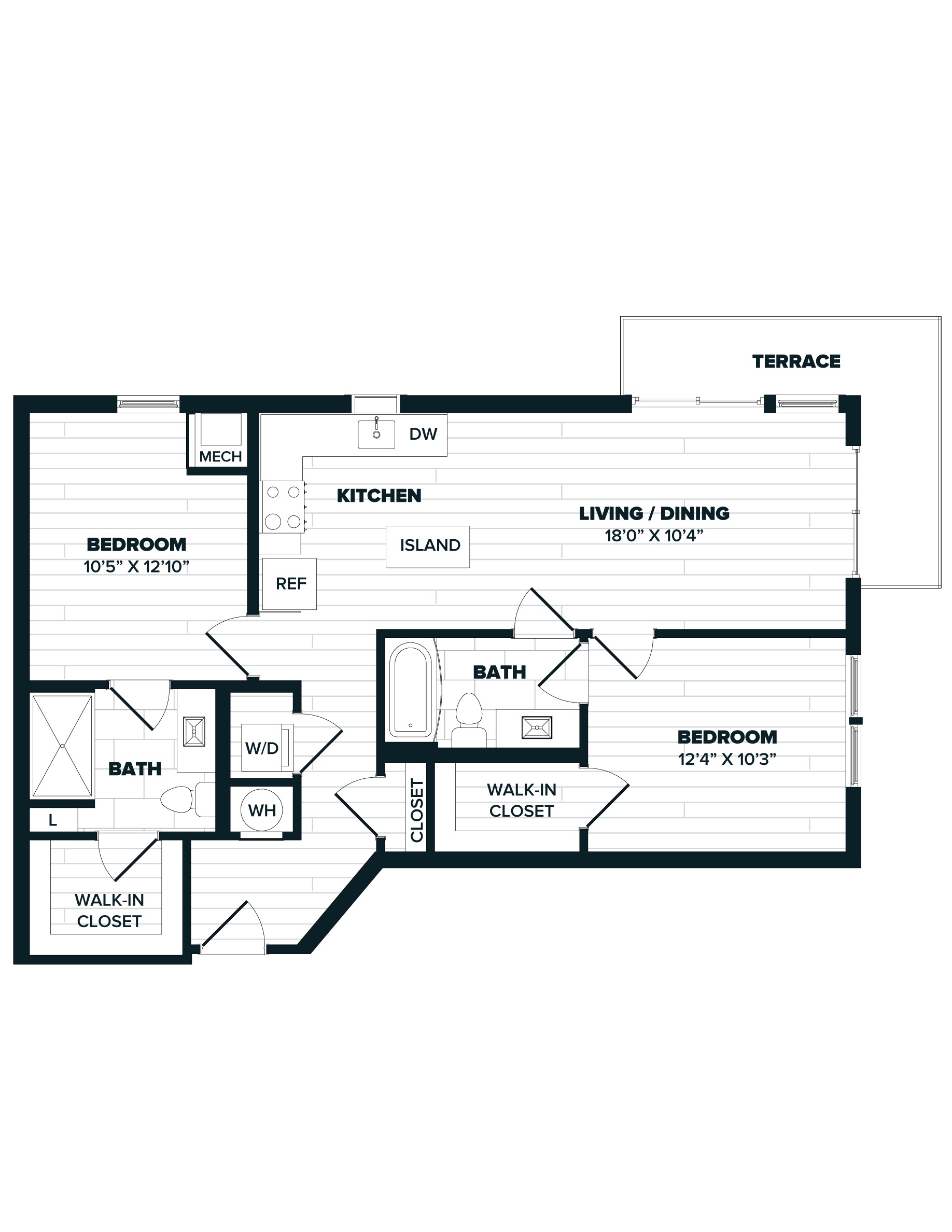 floorplan image of apartment 308