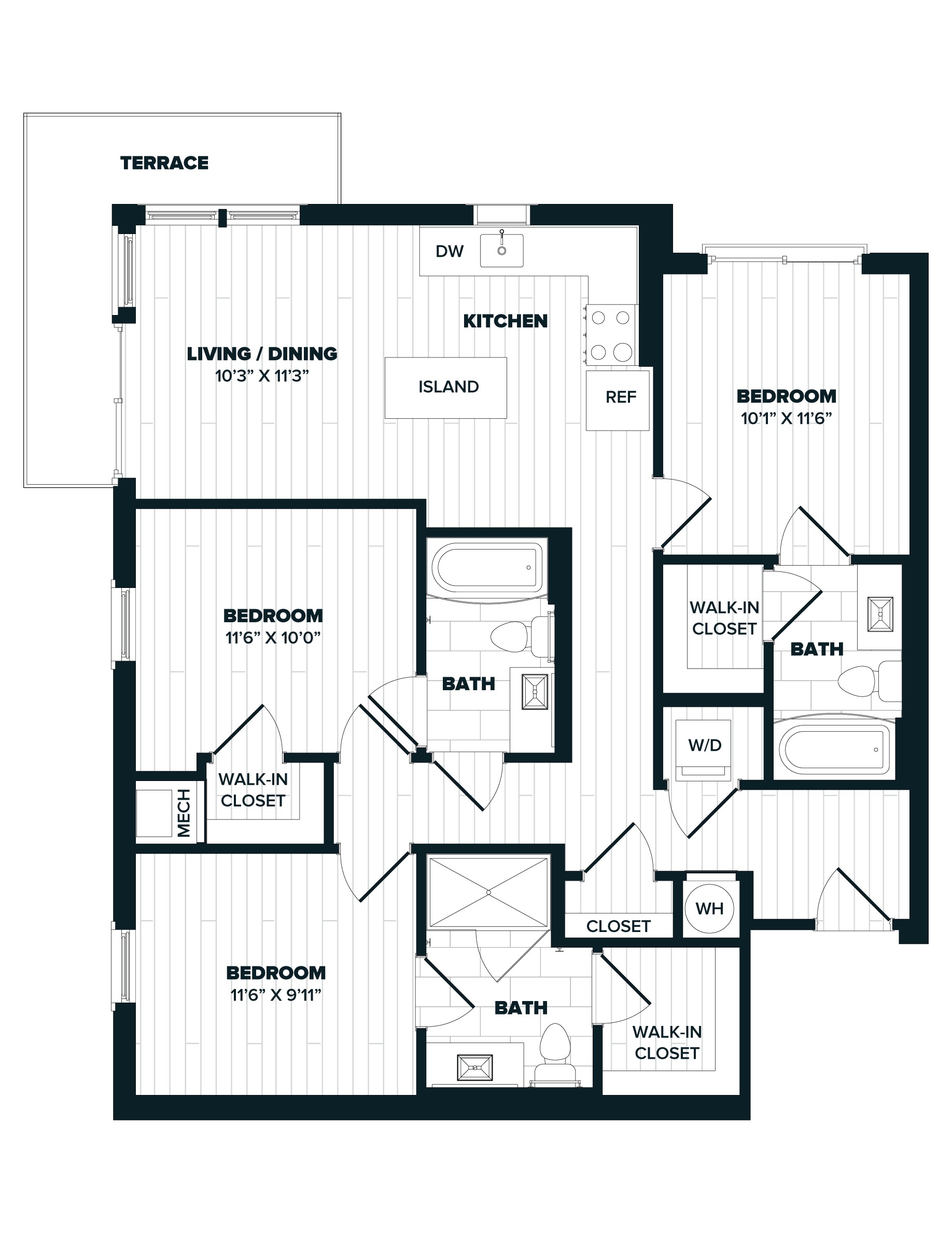floorplan image of apartment 522