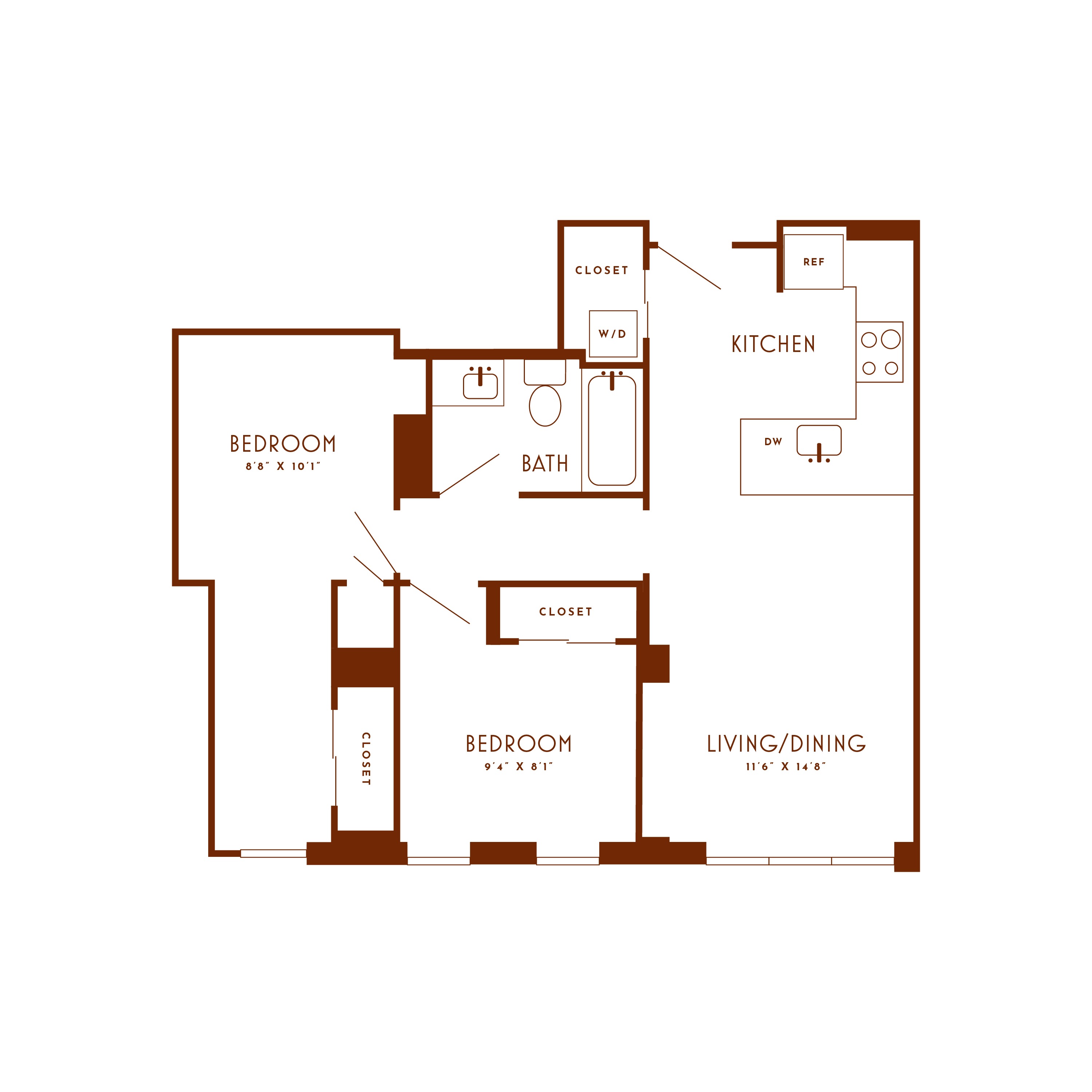 Floor plan image of unit 116