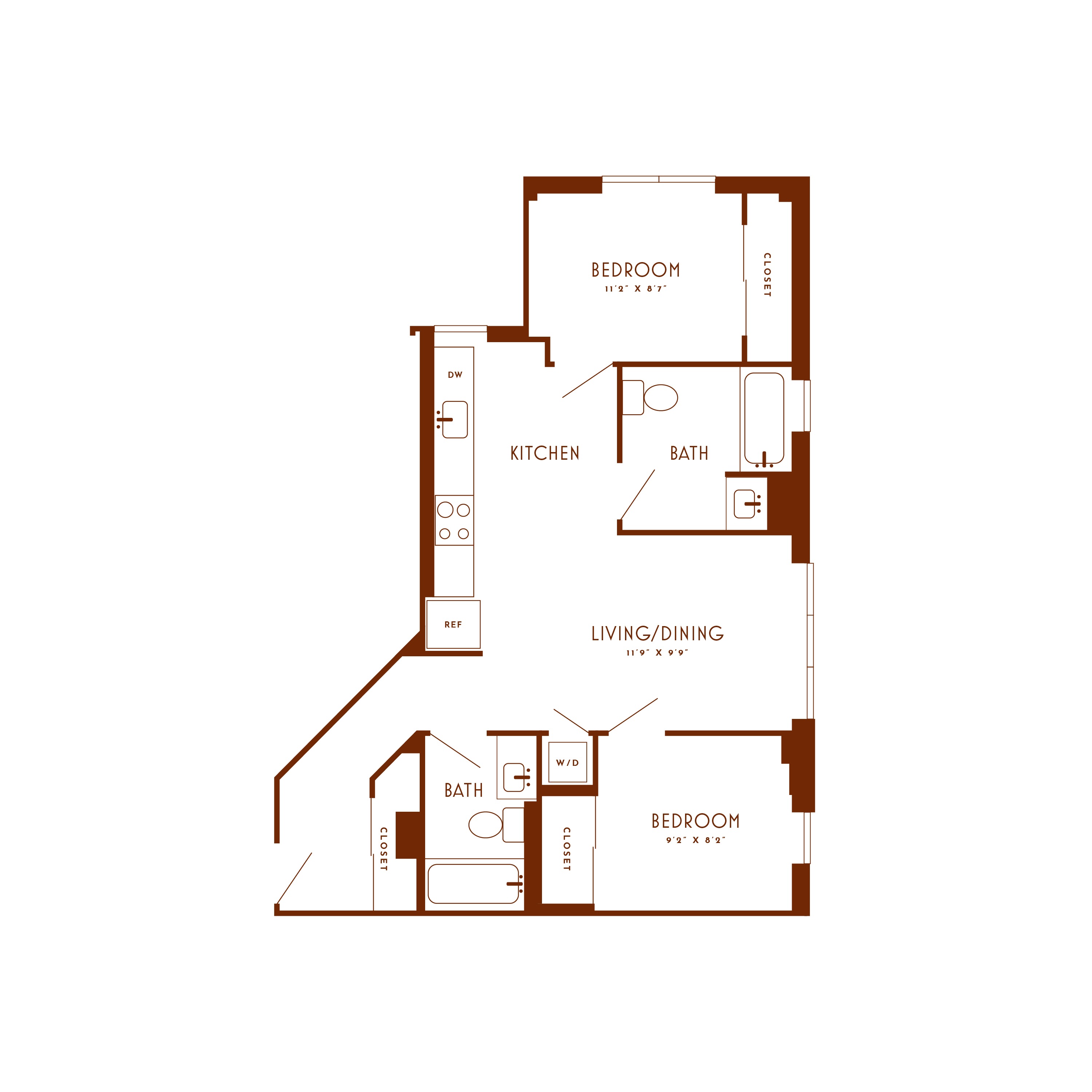 Floor plan image of unit 119