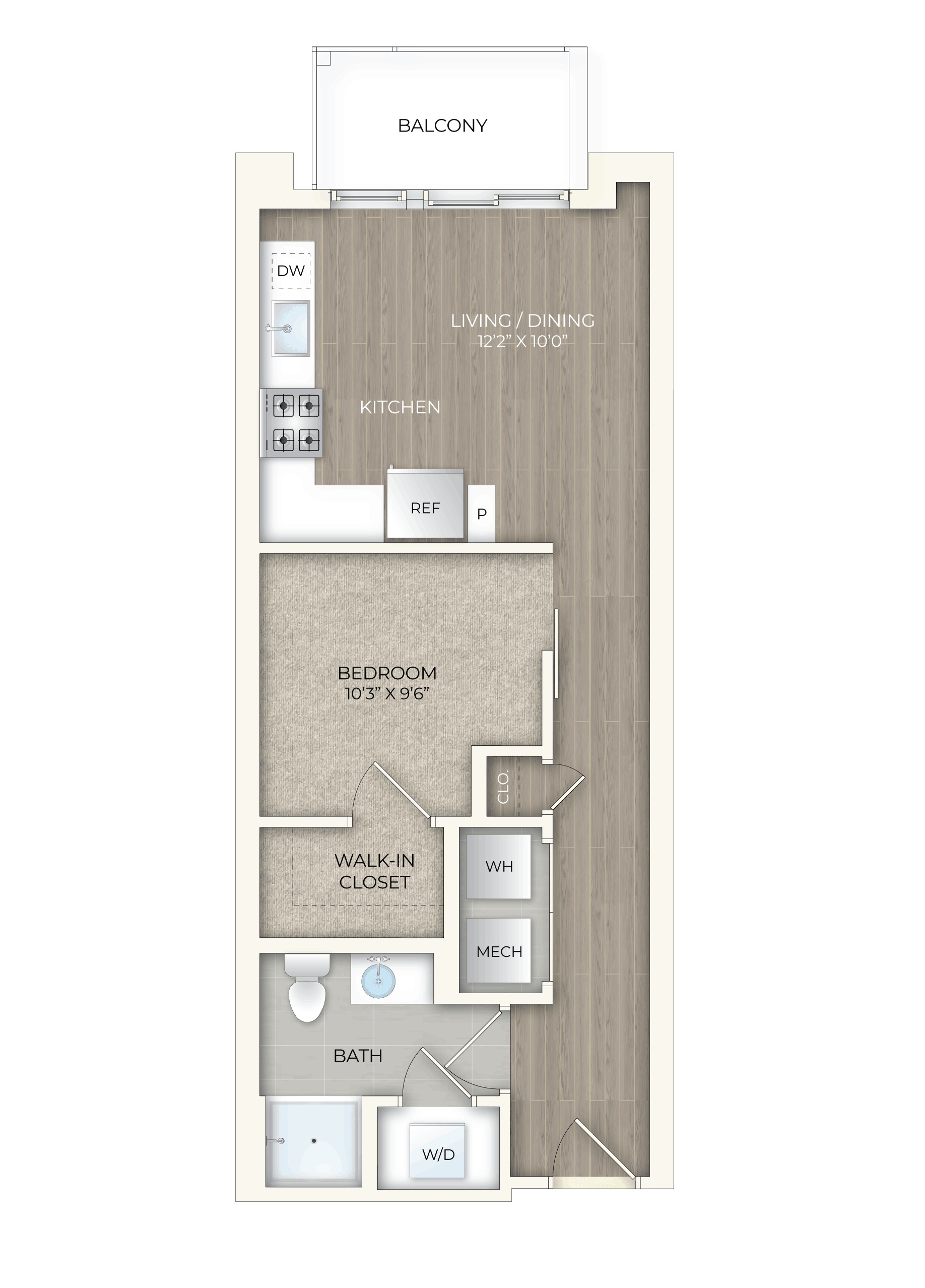 floor plan image of apartment 210S