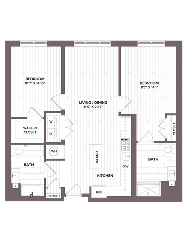 floorplan image of apartment 711