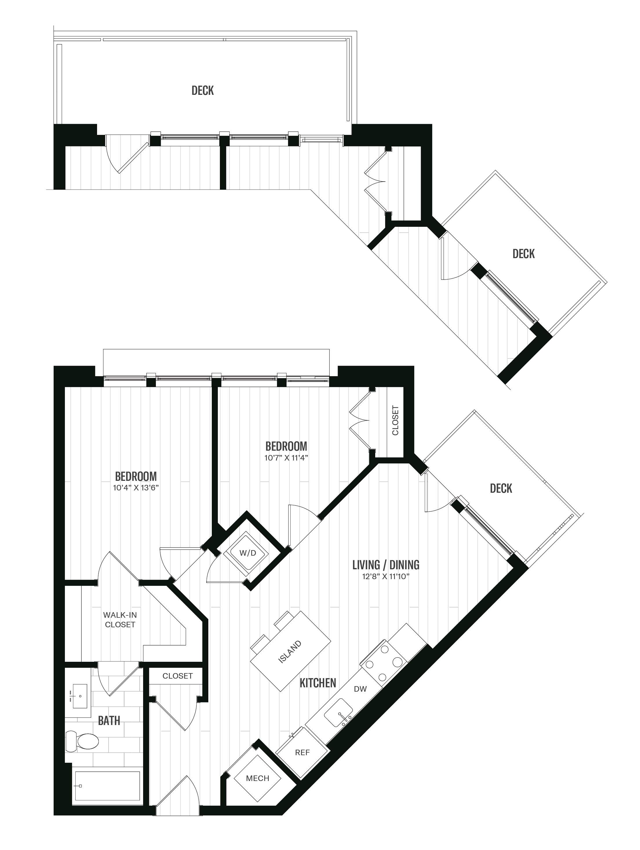 Floorplan image of 2 Bed/1 Bath-B0