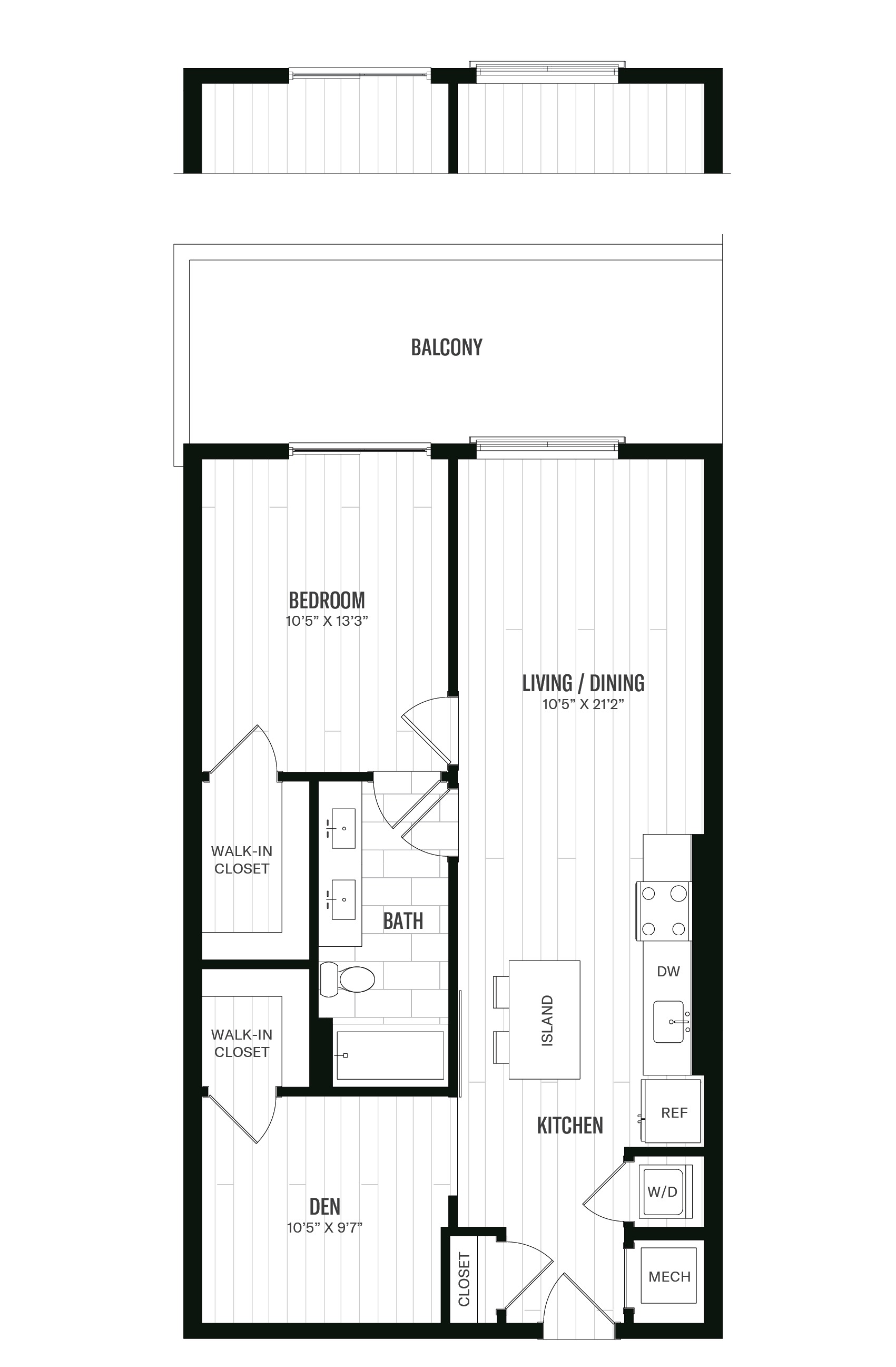 Floorplan image of 1 Bed/1 Bath Den-AD3