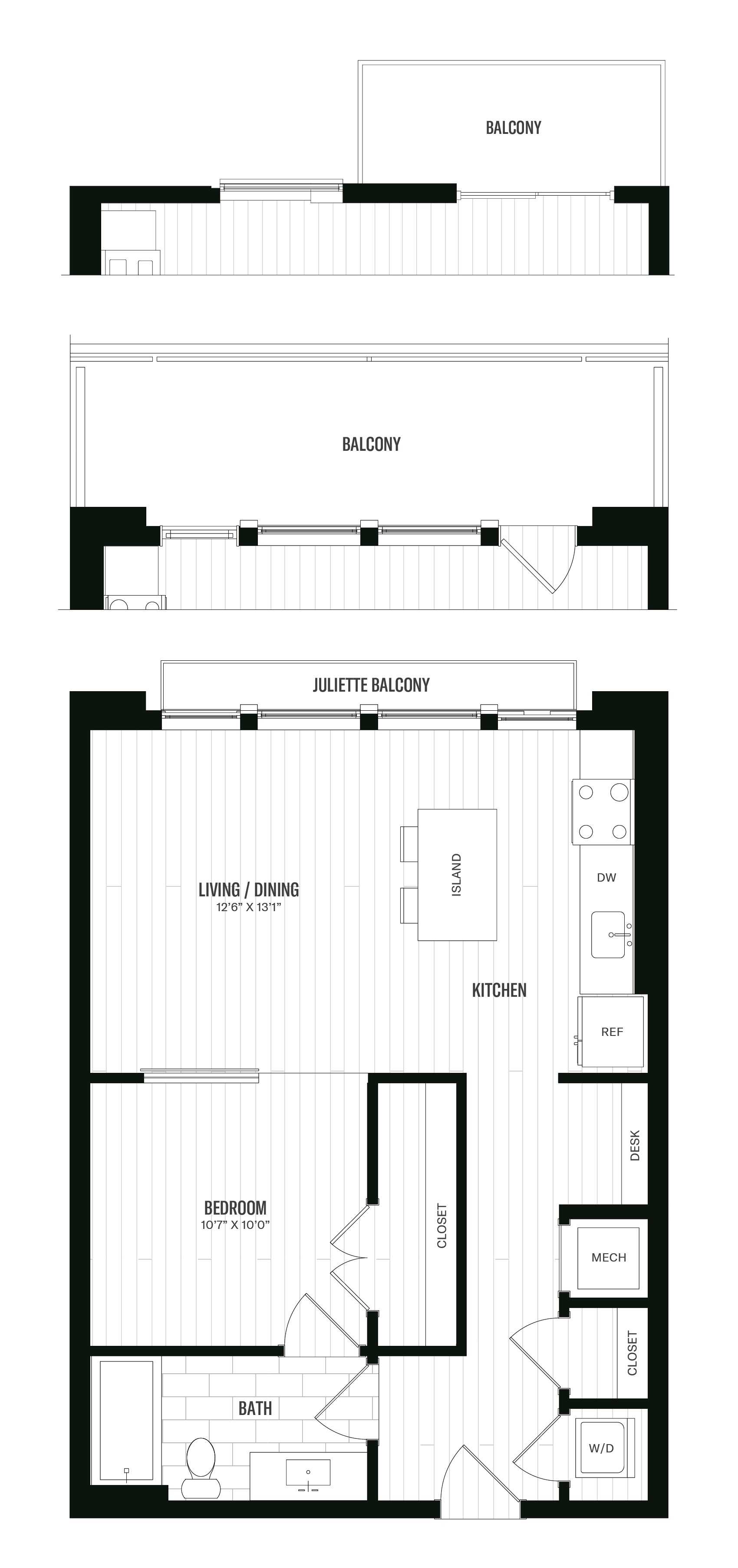 Floorplan image of 1 Bed/1 Bath-A1