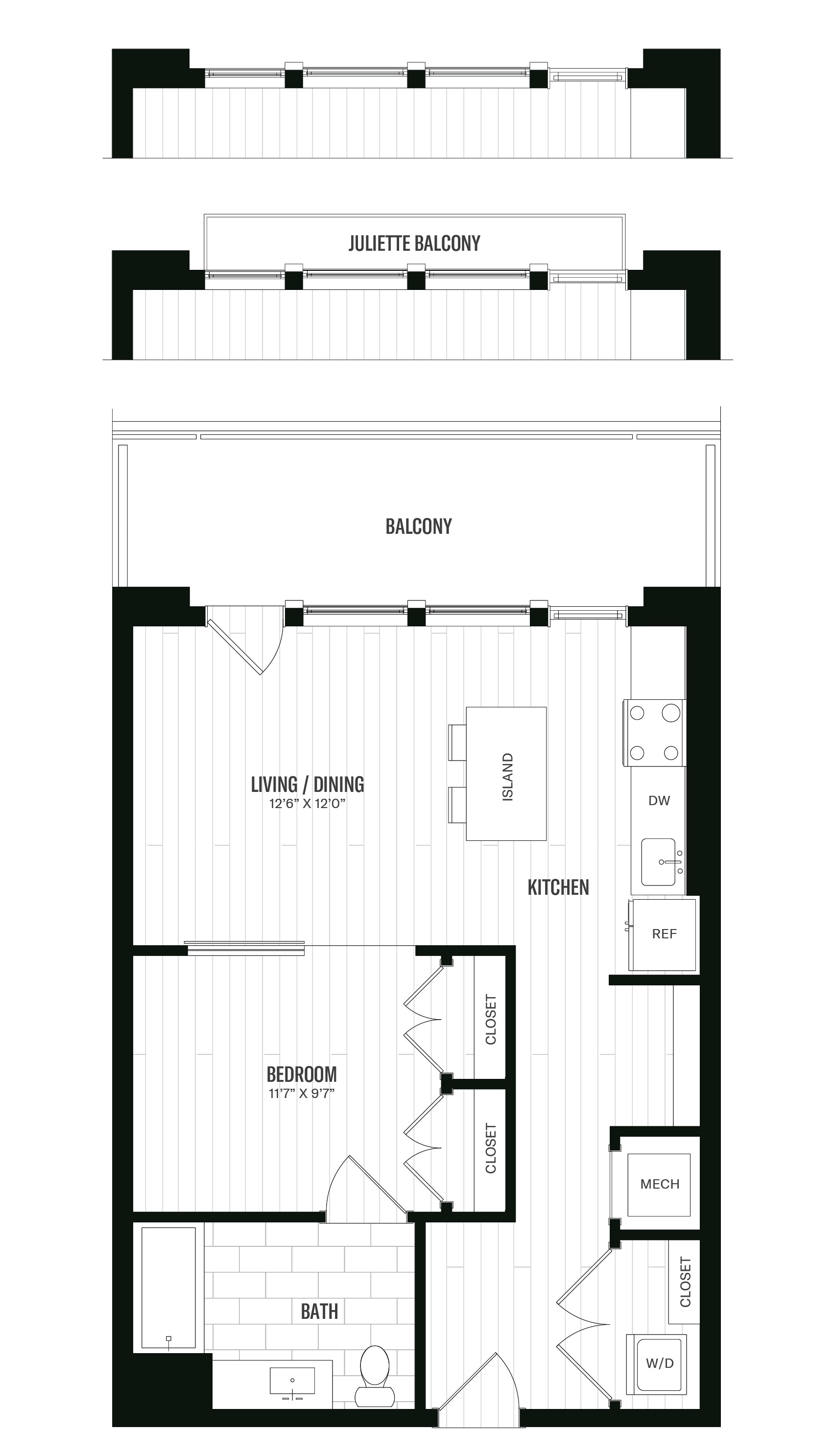 Floorplan image of 1 Bed/1 Bath-A1- ANSI