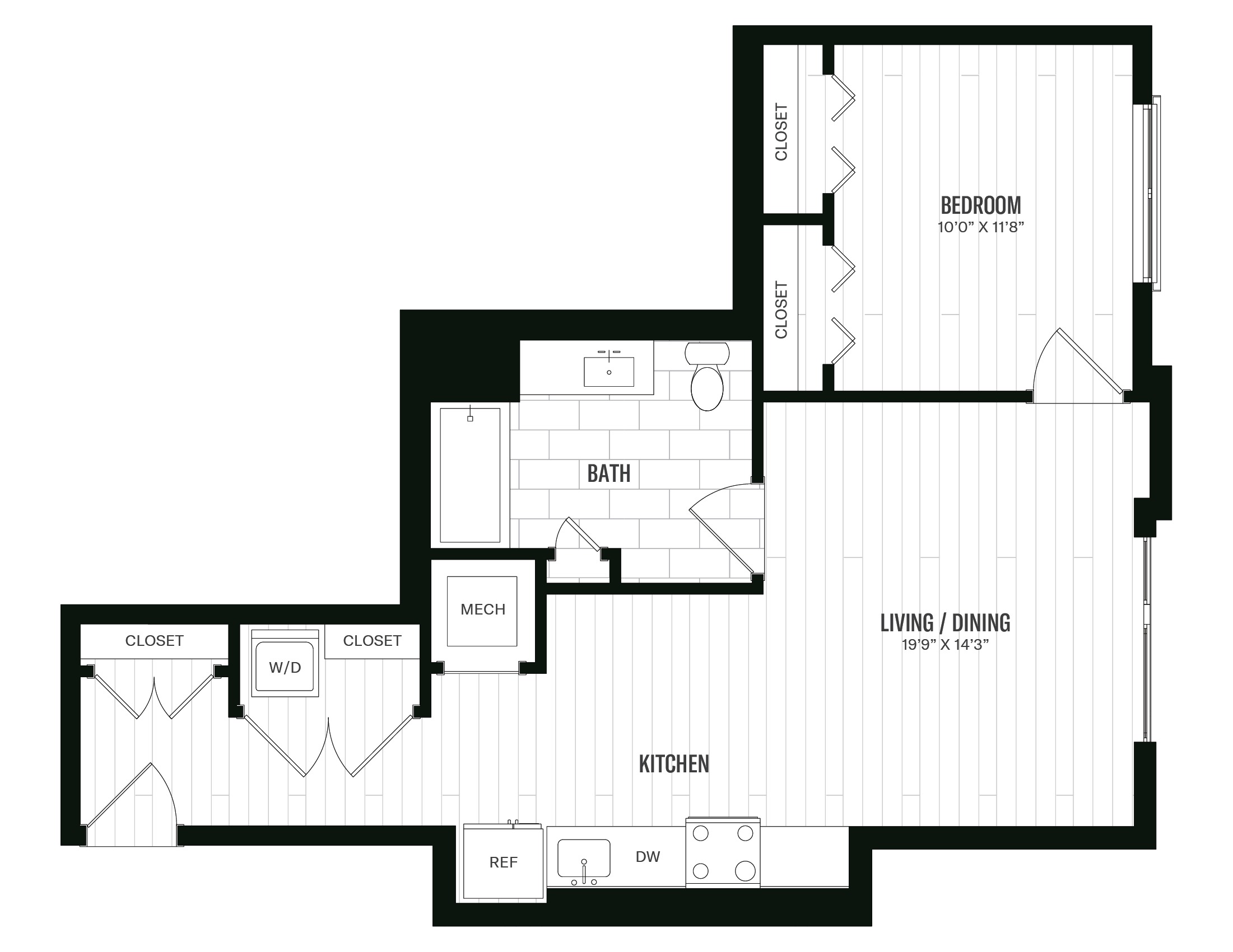 Floorplan image of 1 Bed/1 Bath-A5- ANSI