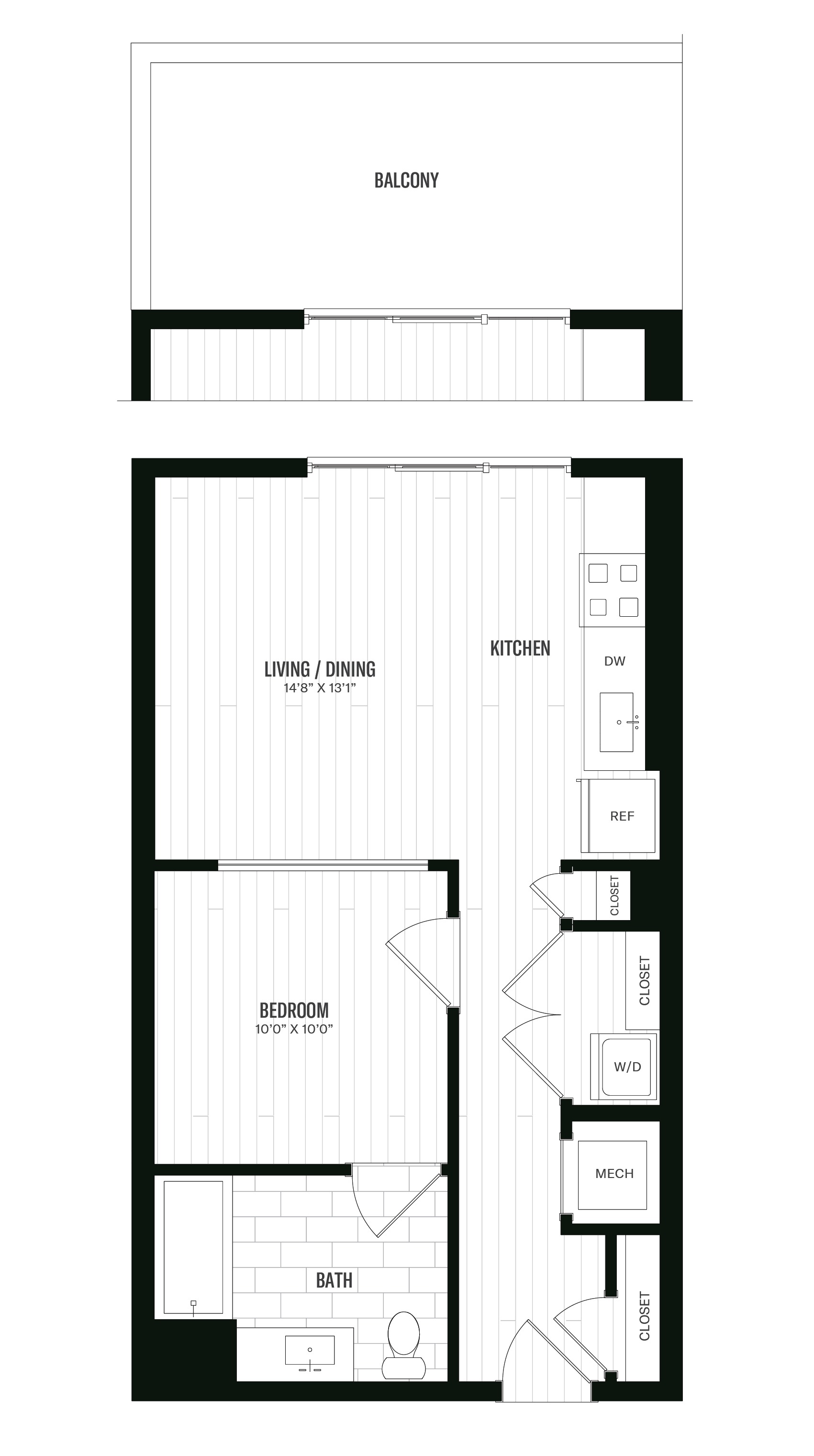 Floorplan image of 1 Bed/1 Bath-A6