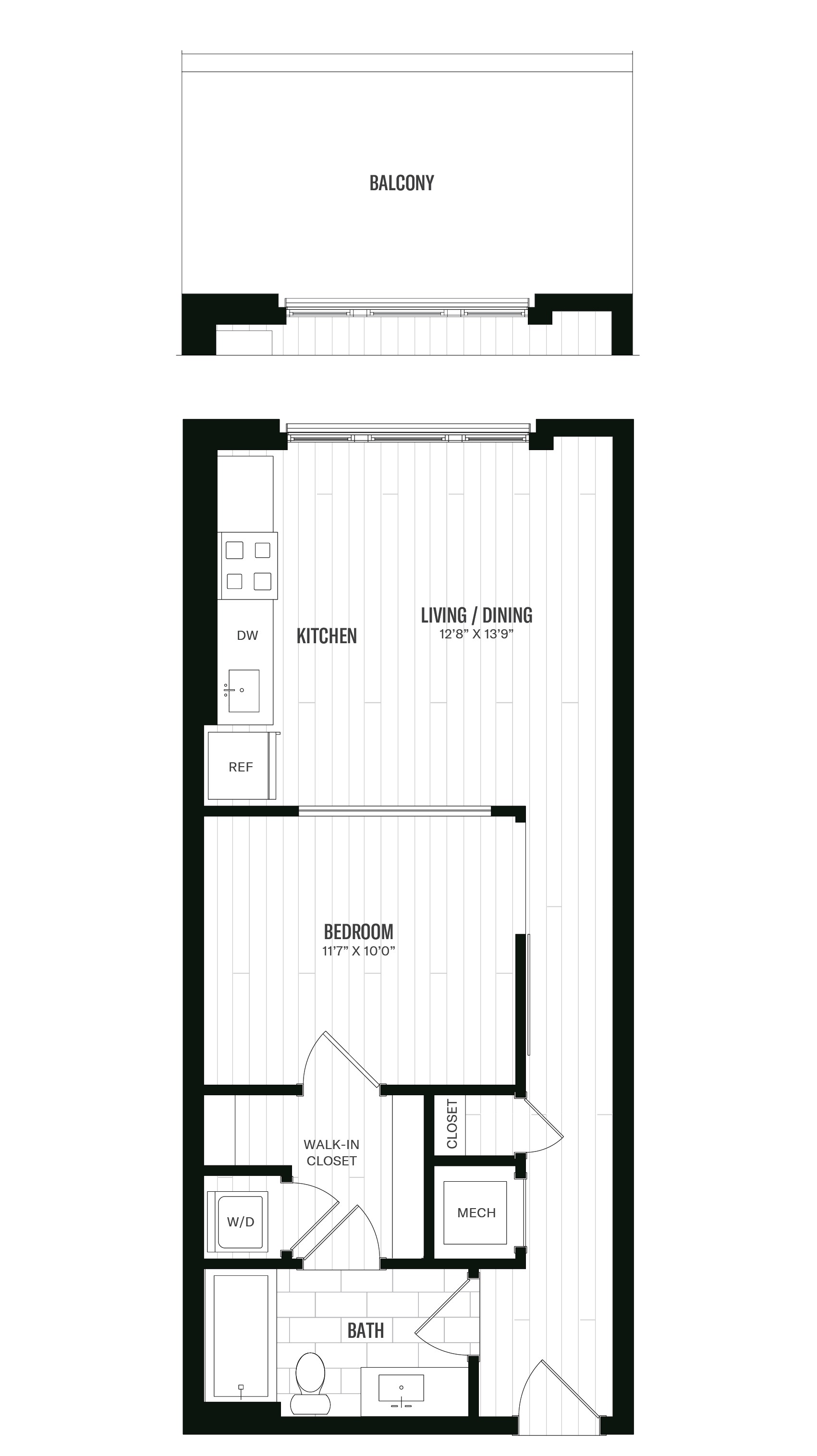 Floorplan image of 1 Bed/1 Bath-A7