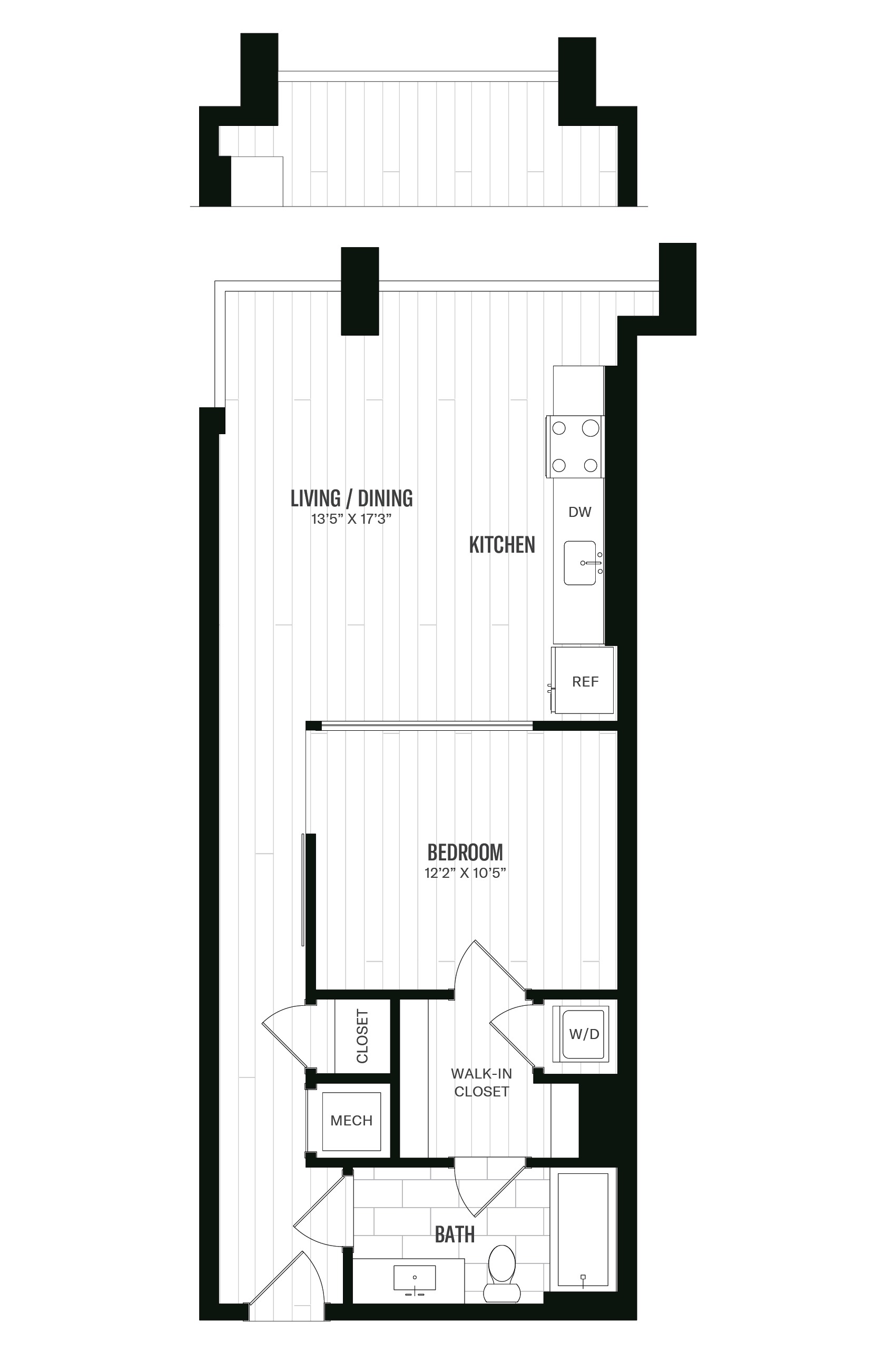Floorplan image of 1 Bed/1 Bath-A8