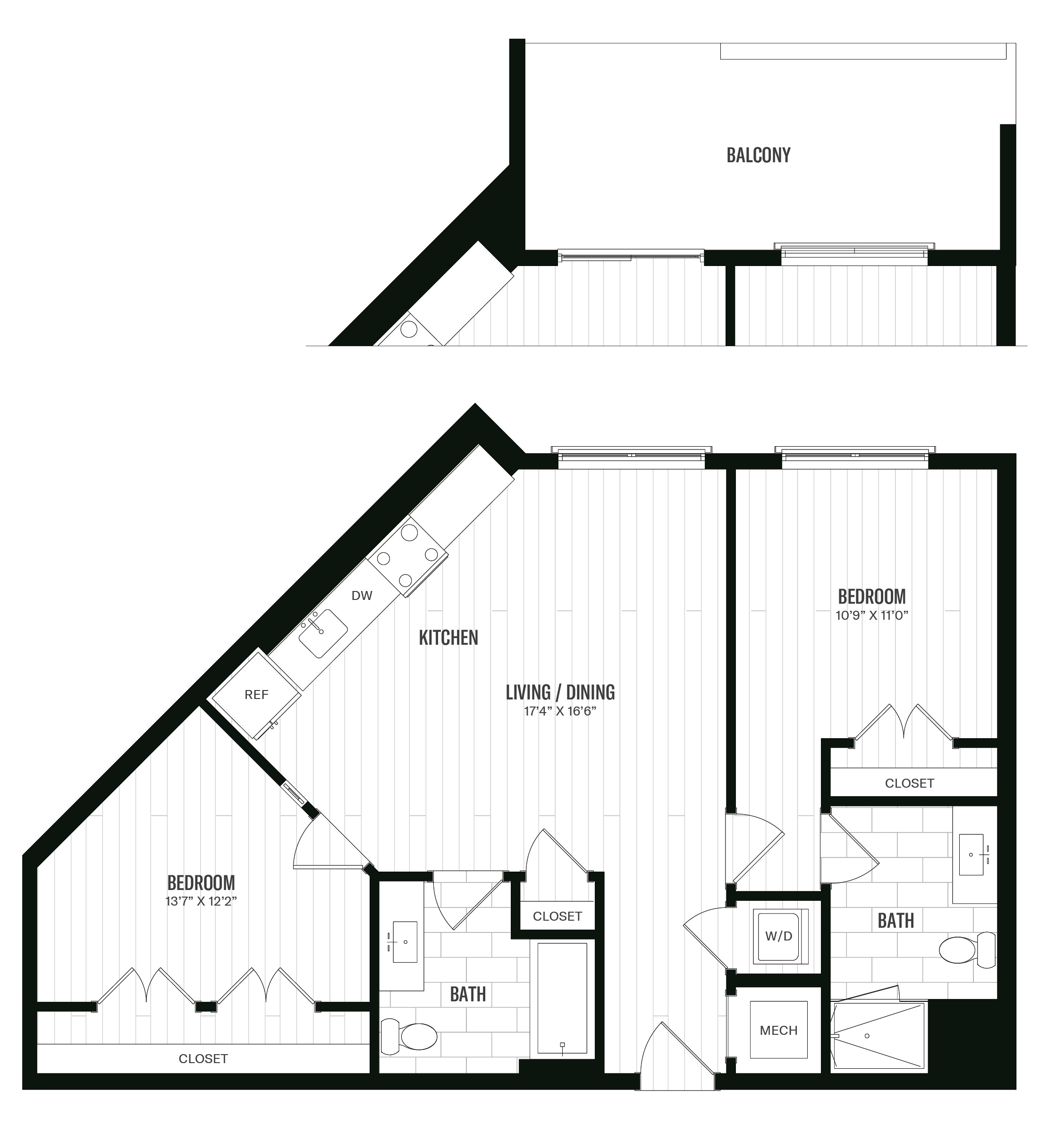 Floorplan image of 2 Bed/2 Bath-B2