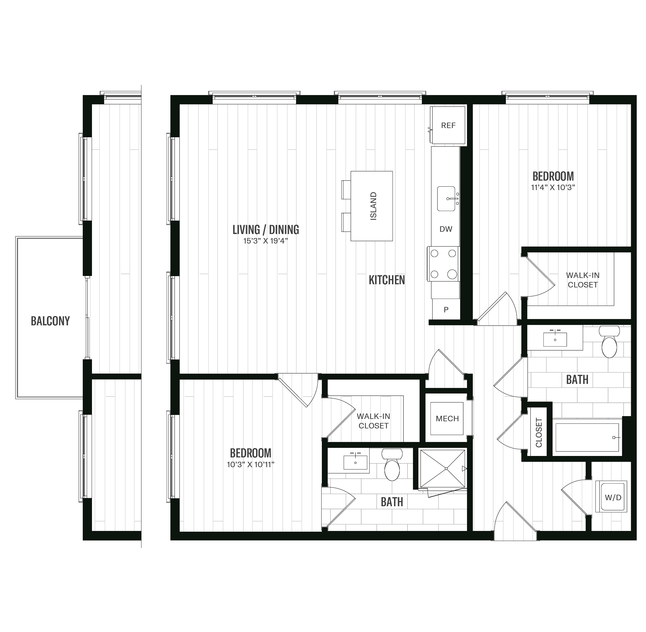 Floorplan image of 2 Bed/2 Bath-B8