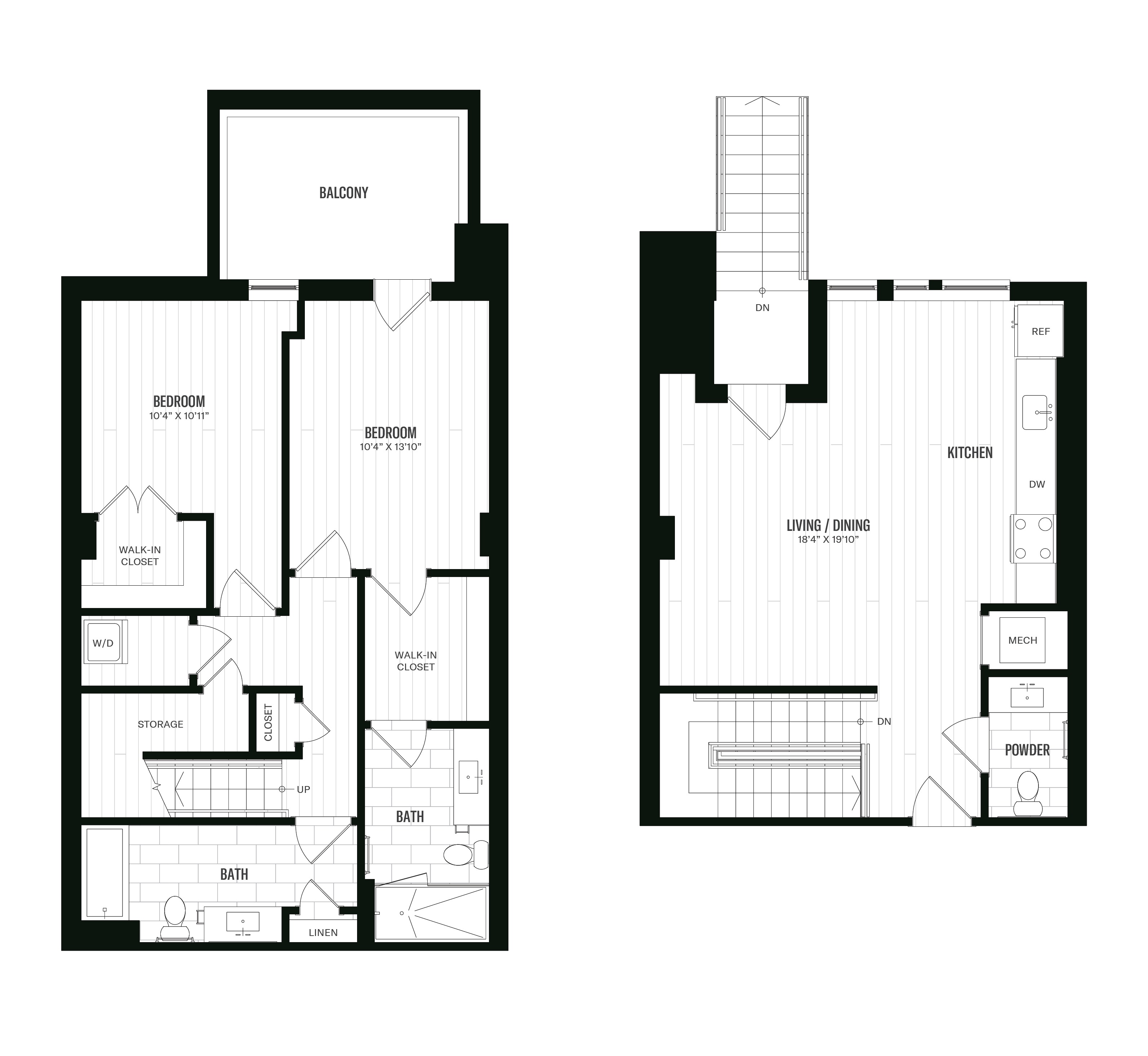 Floorplan image of 2 Bed/2 Bath-TH1