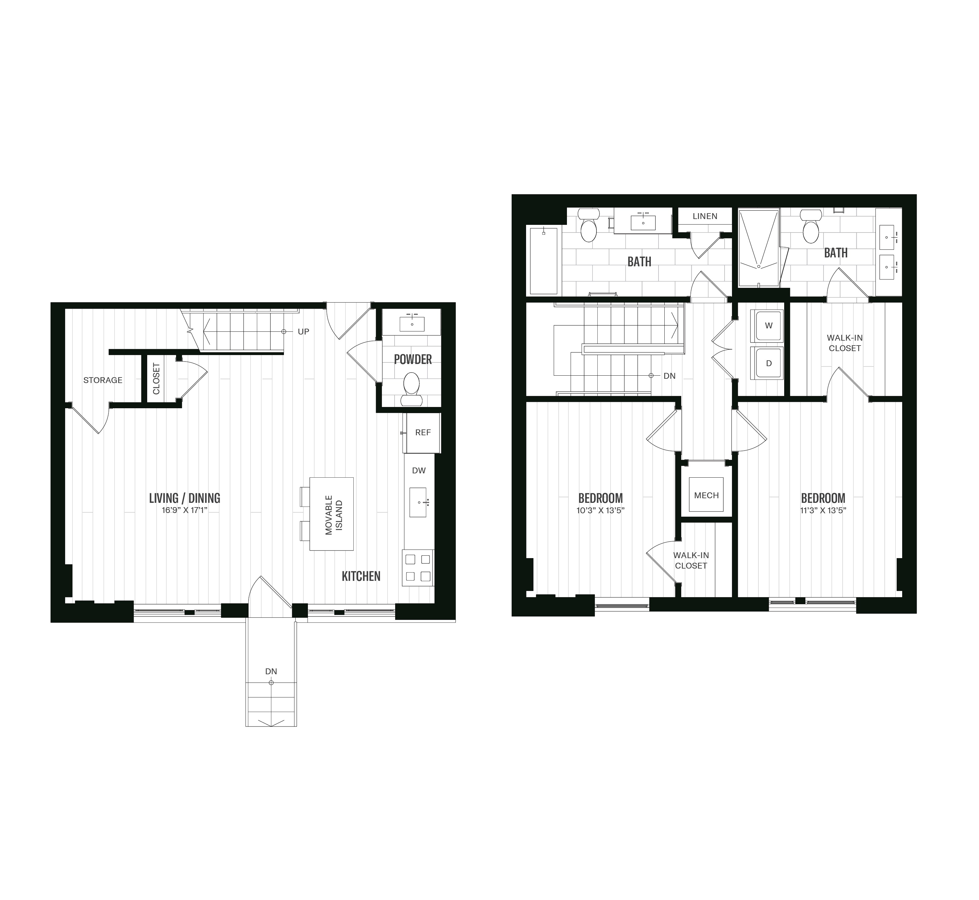Floorplan image of 2 Bed/2 Bath-TH2
