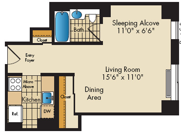 Apartment 010E floorplan