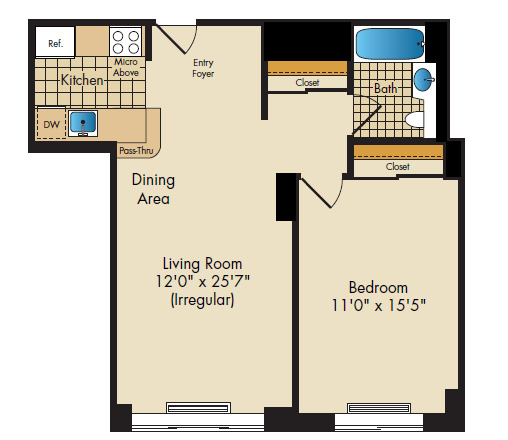 Apartment 008Q floorplan