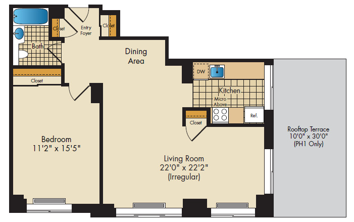 Apartment PH1K floorplan