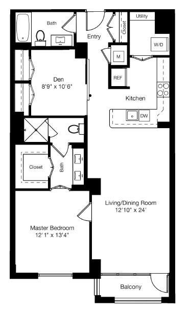 Apartment 1-1024 floorplan