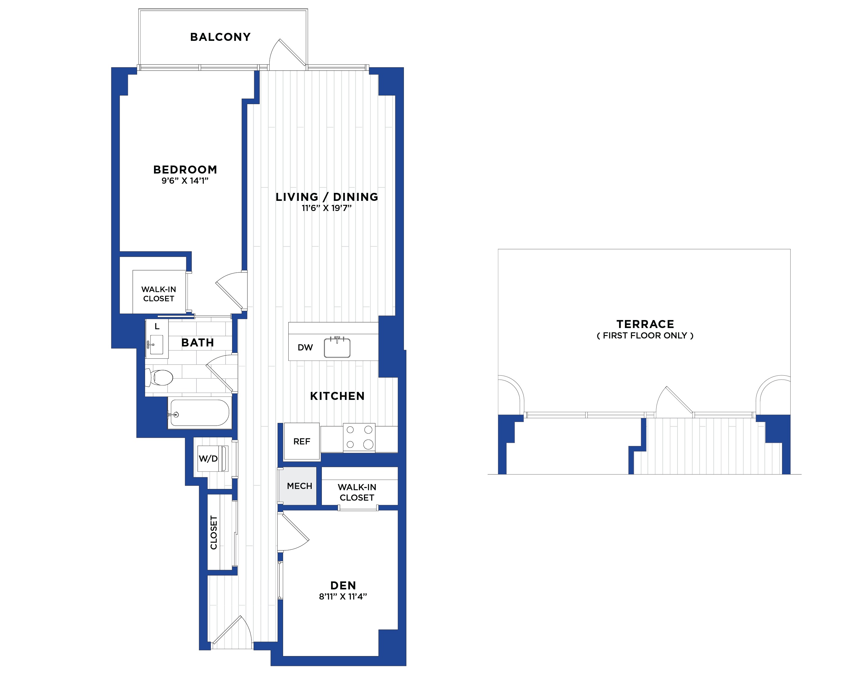 Apartment 1 Bed/1 Bath Den-P4.1 floorplan